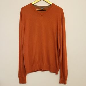 JOHNSTON & MURPHY Rust Orange Silk/Angora Sweater